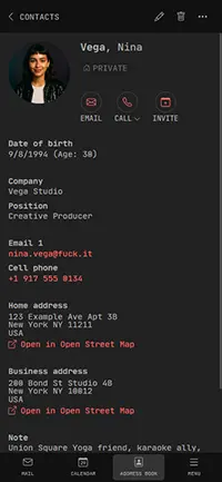 @fuck.it contacts mobile screenshot